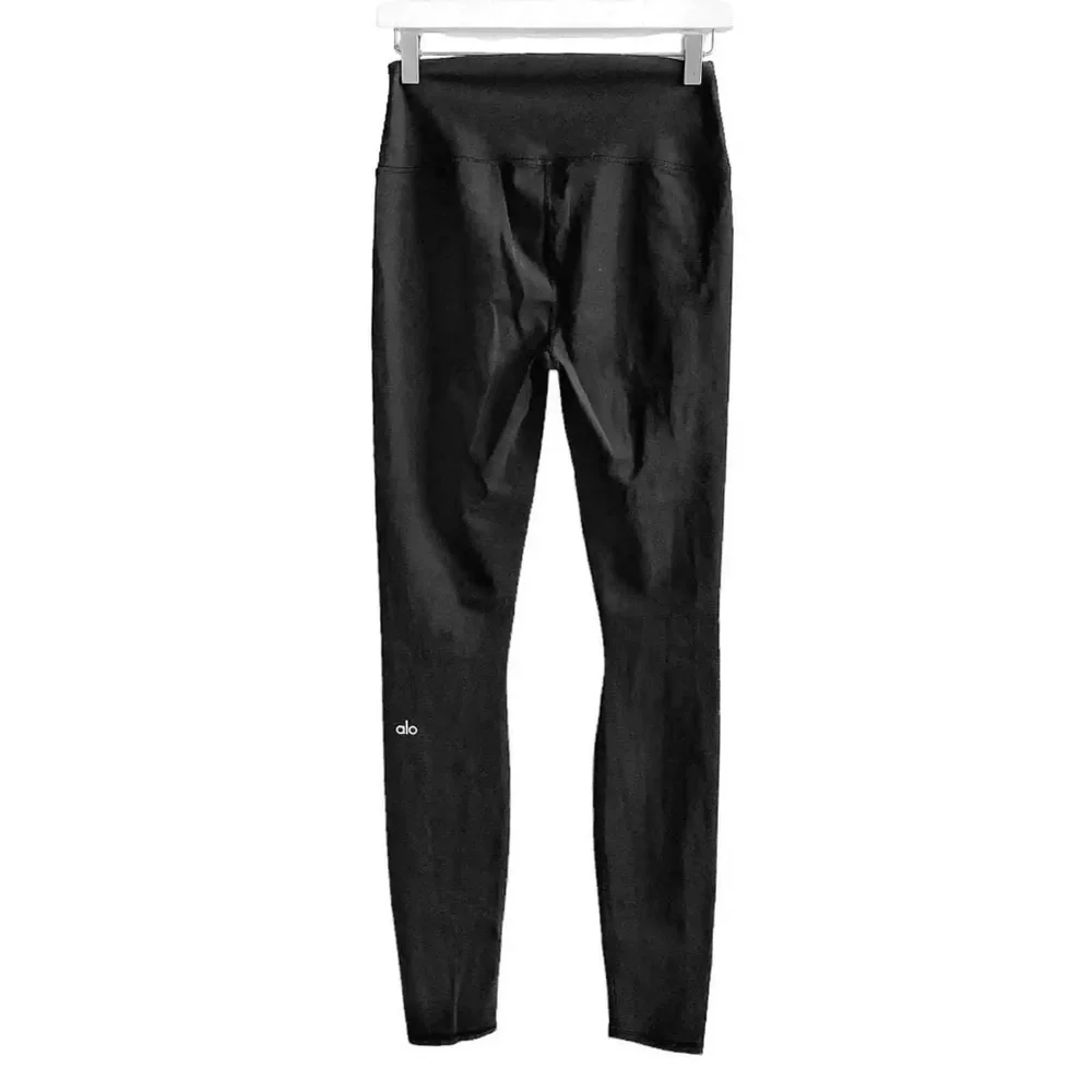 Alo Yoga High Waisted Ripped Warrior Leggings - Black - Small NWOT